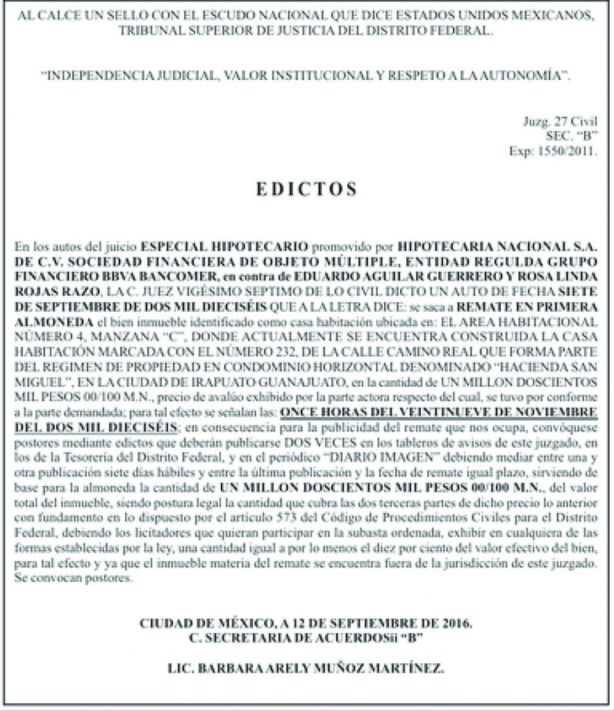 publicar avisos legales el financiero